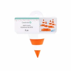5" Orange & White Cone Party Hats, 6ct. by Celebrate Itâ„¢