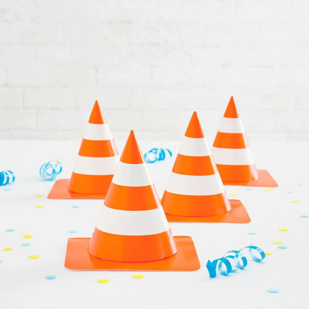 5" Orange & White Cone Party Hats, 6ct. by Celebrate It™