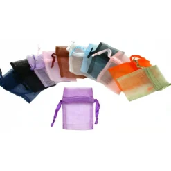 48 Organza Drawstring Pouches Gift Bags Assorted Colors