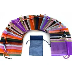 48 Organza Drawstring Pouches Gift Bags Assorted Colors 4x5"