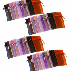 48 Organza Drawstring Pouches Gift Bags Assorted Colors 4x5