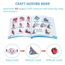 Origami Kit for Kids Ages 5-16, 108 Sheets with 54 Patterns & Instruction Book | Origami Paper Kit for Beginners & Advanced | Arts & Crafts Toys for Girls & Boys Ages 8-12 | Birthday & Christmas Gifts