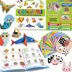 Origami Kit for Kids Ages 5-12, 152 Sheets Origami Paper with 72 Patterns, 96-Page Origami Book, DIY Paper Folding Craft Kit with Video Tutorials, Beginner Art Projects for Boys & Girls