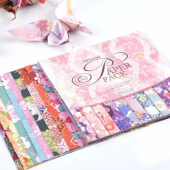 Origami Paper Kit 50 Sheets 70GSM 6 Inch Square Double Sided Color 50 Vivid Japanese Washi Chiyo Colors for Hand Crafts Origami Paper Arts Creativity.Japanese Sakuras
