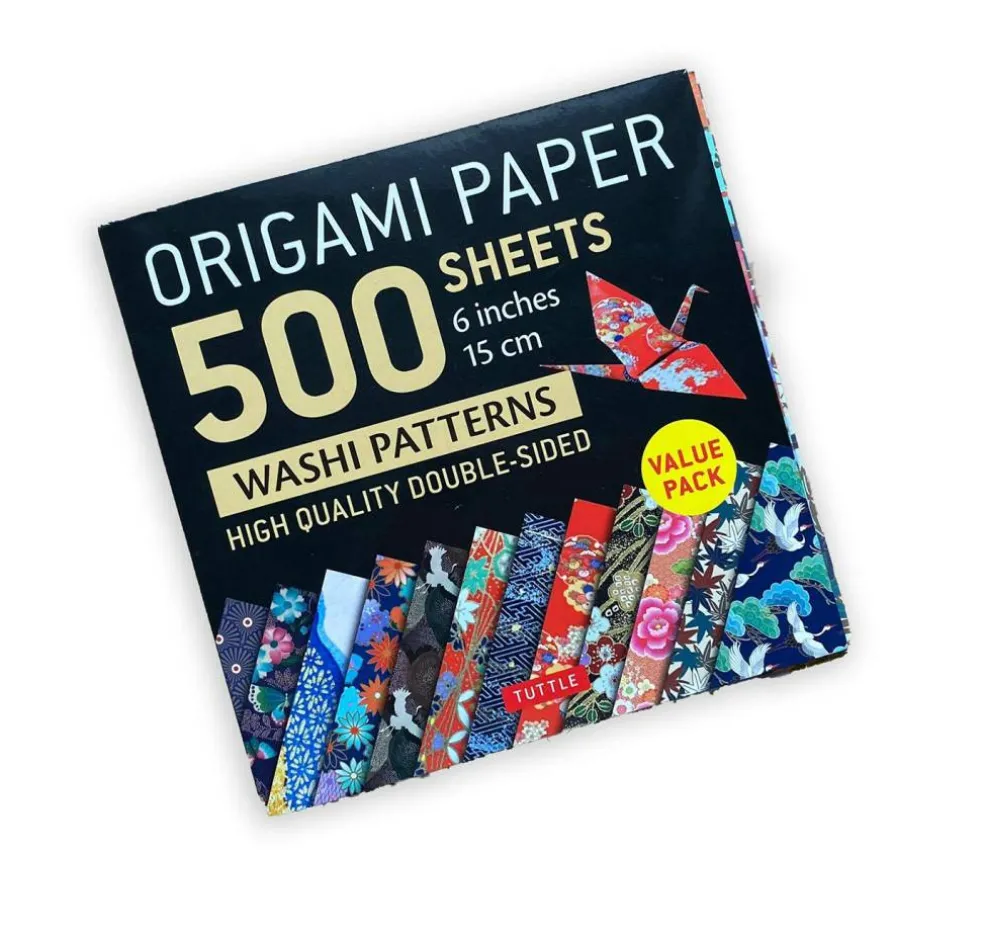 Origami Paper 500 sheets Japanese Washi Patterns 6" (15 cm): Double-Sided Origami Sheets with 12 Different Designs (Instructions for 6 Projects Included)