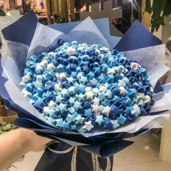 Origami Paper Stars, Colorful Handcraft Origami Lucky Star Paper DIY Paper Arts Creativity Hand Art Crafts (Blue gradient (1350) sheets)