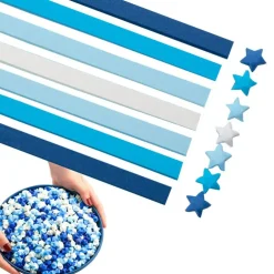 Origami Paper Stars, Colorful Handcraft Origami Lucky Star Paper DIY Paper Arts Creativity Hand Art Crafts (Blue gradient (1350) sheets)