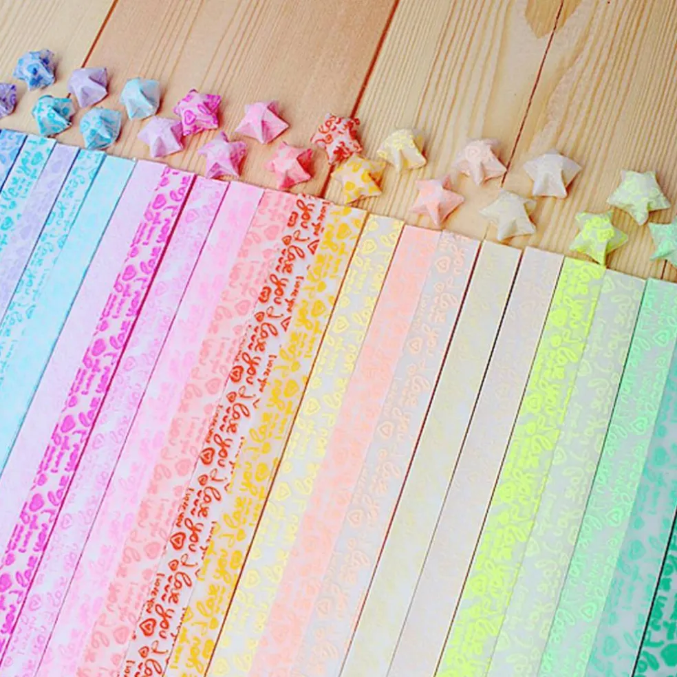 Origami Stars Papers Package DIY Paper, 600 Sheets - 20 Colors (Glows in the Dark)