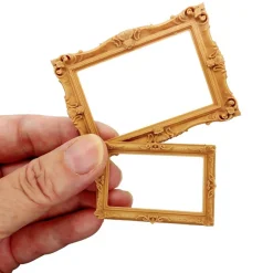 Ornate Frames for Dollhouses, 2 pc, Light Brown Ornate Designs, Adorabilities