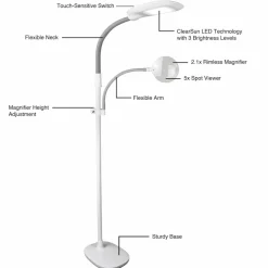 OttLite EasyView LED Craft Floor Lamp