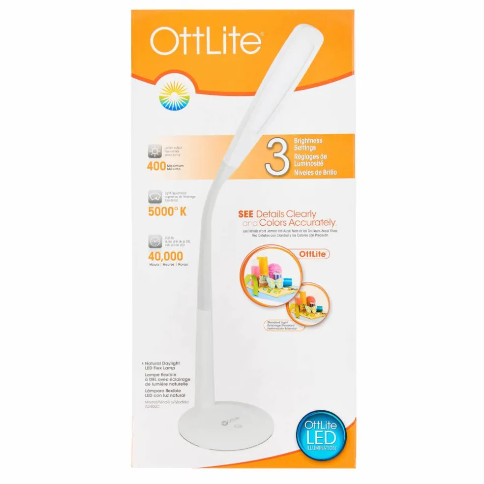 OttLite® Natural Daylight LED Lamp with Gooseneck