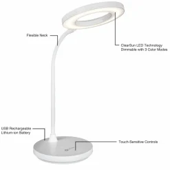 OttLite® Rechargeable LED Ring Desk Lamp