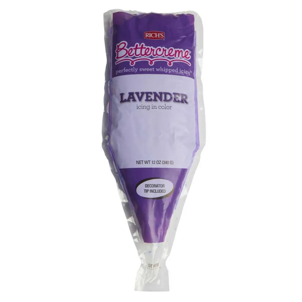 12 Ounce Rich Bettercreme Pre Whipped Lavender Icing 15 Per Case for Cakes Donuts
