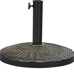 Outdoor 22Lbs Resin Umbrella Base with Wicker Design for Stability