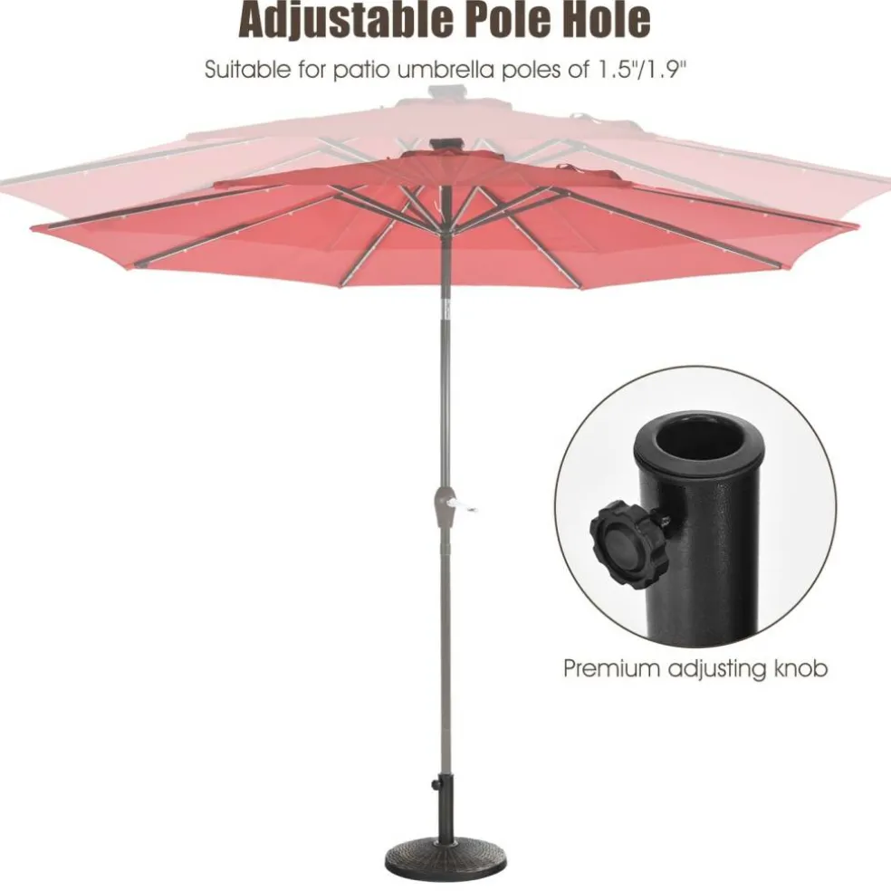 Outdoor 22Lbs Resin Umbrella Base with Wicker Design for Stability