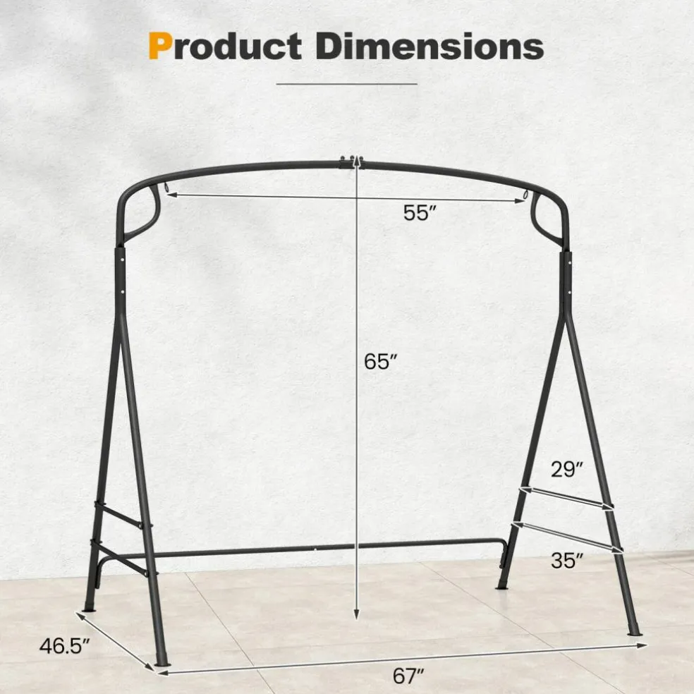 Outdoor Swing Stand A Frame Metal Swing Frame for Hammock Chair Patio Backyard Use