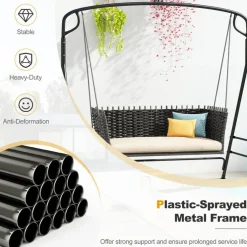 Outdoor Swing Stand A Frame Metal Swing Frame for Hammock Chair Patio Backyard Use