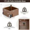 Outdoor Umbrella Stand with Planter Box and Wheels for Easy Move