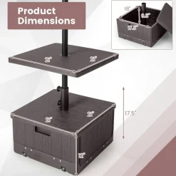 Outdoor Umbrella Stand with Wheels Tray and Planter Box 175 LBS
