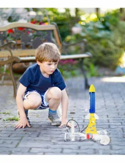 Outdoor Water Powered Rocket Physics Learning Set-with Tail, Body and Pump DIY Rocket Science Experiment Kit- Space STEM Outdoor Toys Gift for Kids,Teens, Boys & Girls