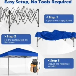 Outdoor 10x10 FT Pop Up Canopy with Portable Carrying Bag
