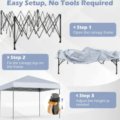 Outdoor 10x10 FT Pop Up Canopy with Portable Carrying Bag