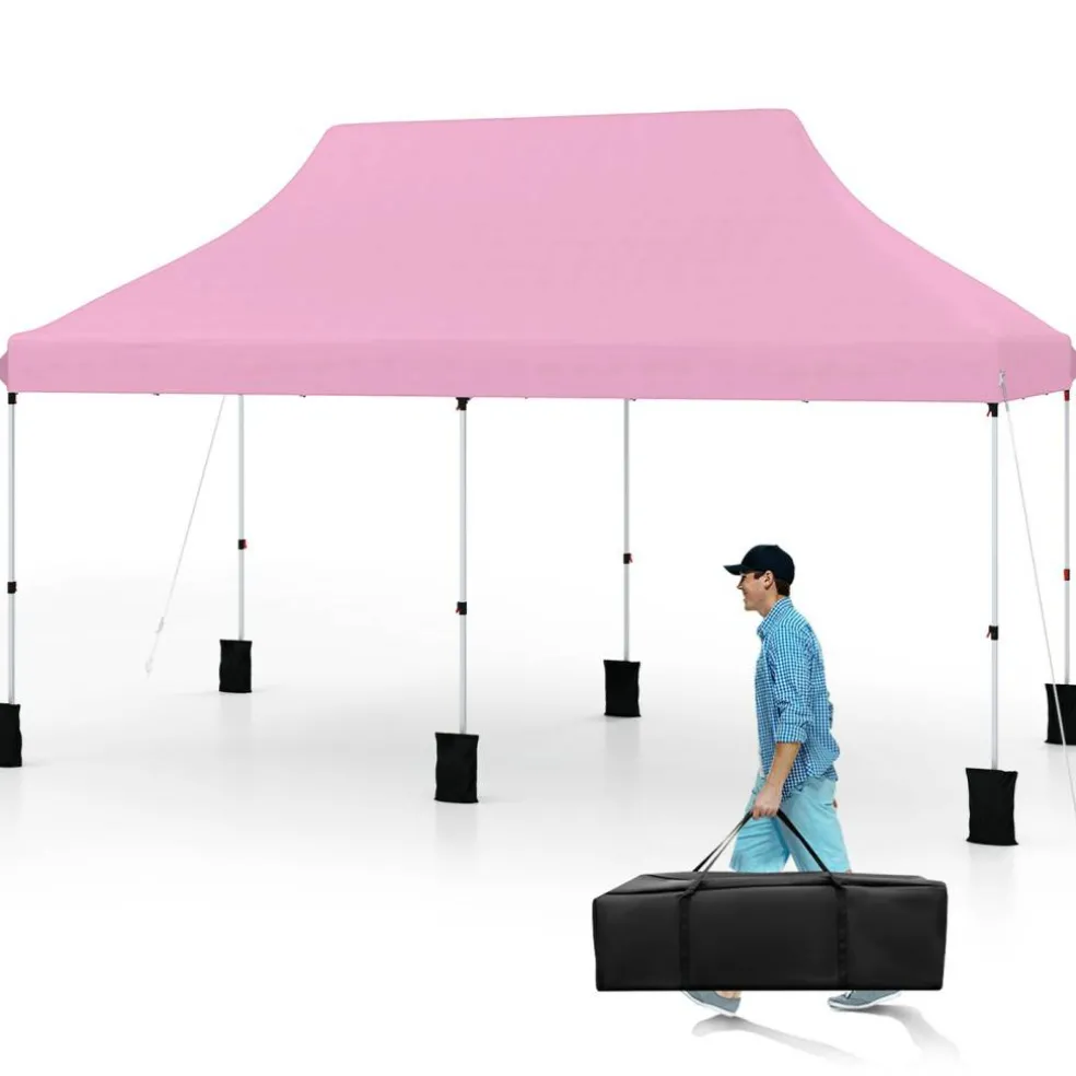 Outdoor 10x20 Portable Canopy Tent with Side Panels and Carry Bag