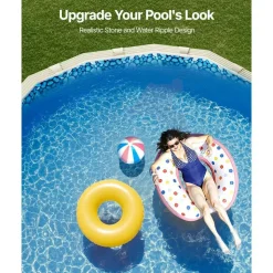 Oval Above Ground Pool Replacement Liner 12 x 24 FT, Durable Vinyl Swimming Pool Liner with Easy Installation and Flexible Fit Design
