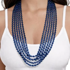 Oval Plastic Party Bead Necklaces, 6ct.