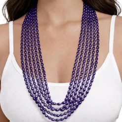 Oval Plastic Party Bead Necklaces, 6ct.