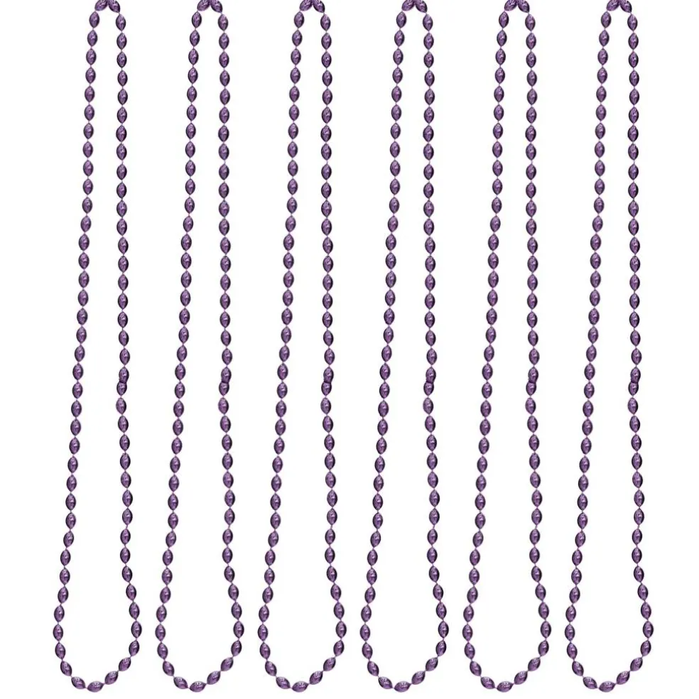 Oval Plastic Party Bead Necklaces, 6ct.