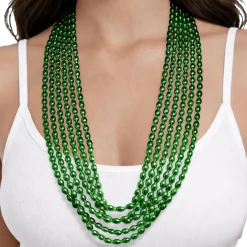Oval Plastic Party Bead Necklaces, 6ct.