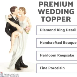 "Over the Threshold" Wedding Bride and Groom Cake Topper Figurine