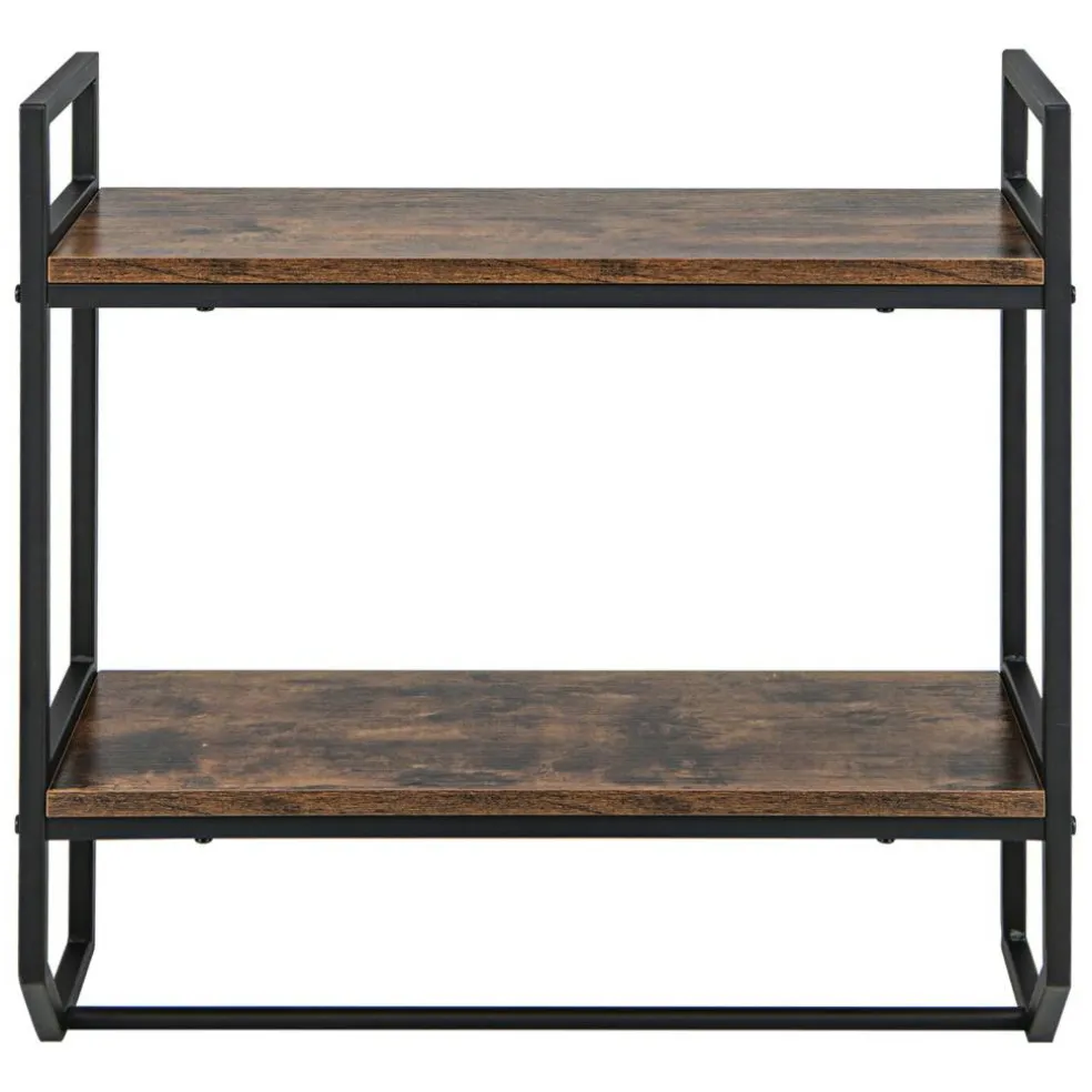 Over The Toilet Shelf Wall Mounted With Metal Frame For Bathroom