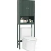 Over the Toilet Storage Cabinet with Fluted Doors and Shelf
