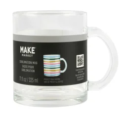 11oz. Clear Glass Sublimation Mug by Make MarketĀ®