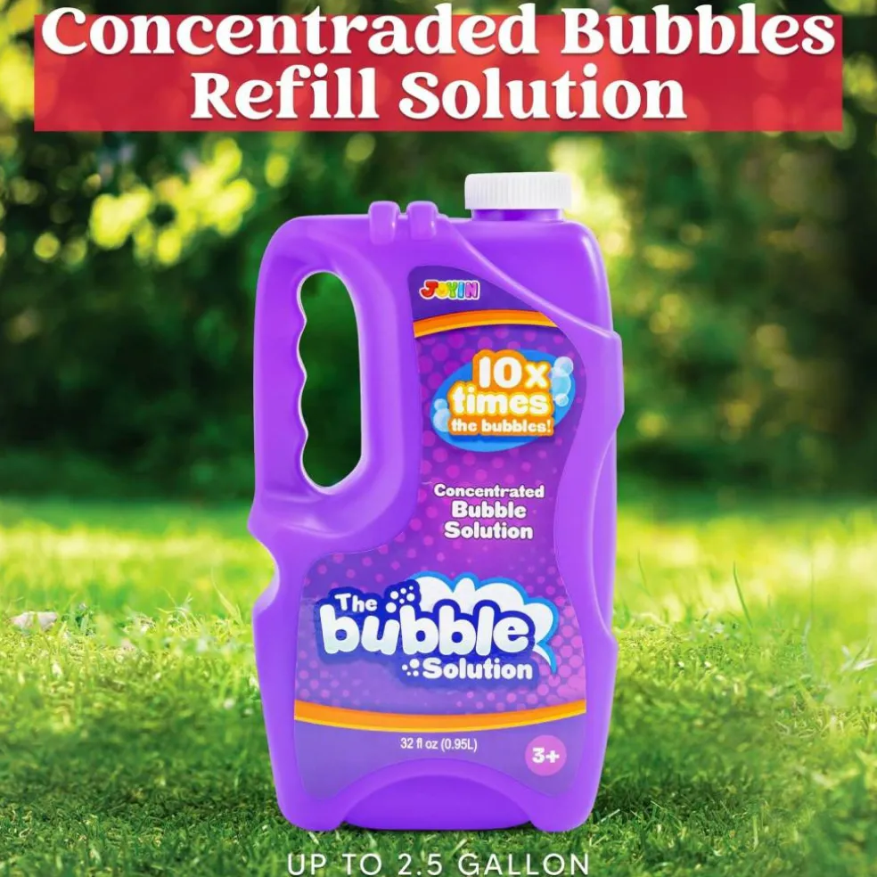 32 OZ Concentrated Bubble Solution for Bubble Machines (Up to 2.5 Gallons), Concentrated Solution Refills for Machine, Wands, Blower, Easter, Kids, Parties