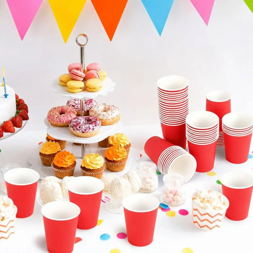 9 oz Disposable Plastic Party Cups, 10 Pack, Multiple Colors