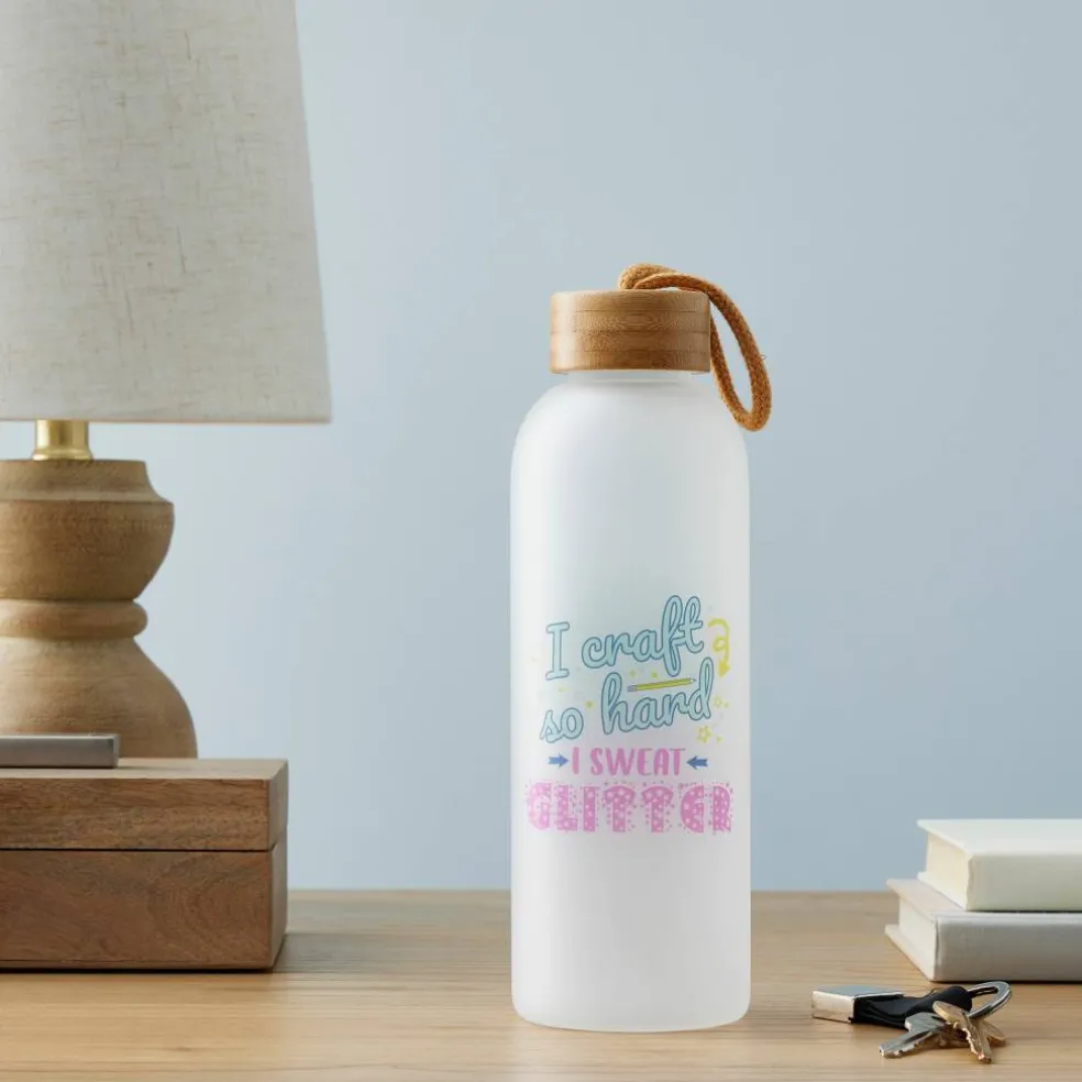24oz. Frosted Glass Sublimation Bottle by Make Market®