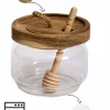 9 Oz Glass Honey Jar with Wooden Dipper and Acacia Lid