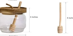 9 Oz Glass Honey Jar with Wooden Dipper and Acacia Lid