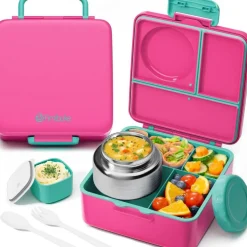 60oz Leakproof Bento Lunch Box for Kids with 8.5oz Thermo Food Jar