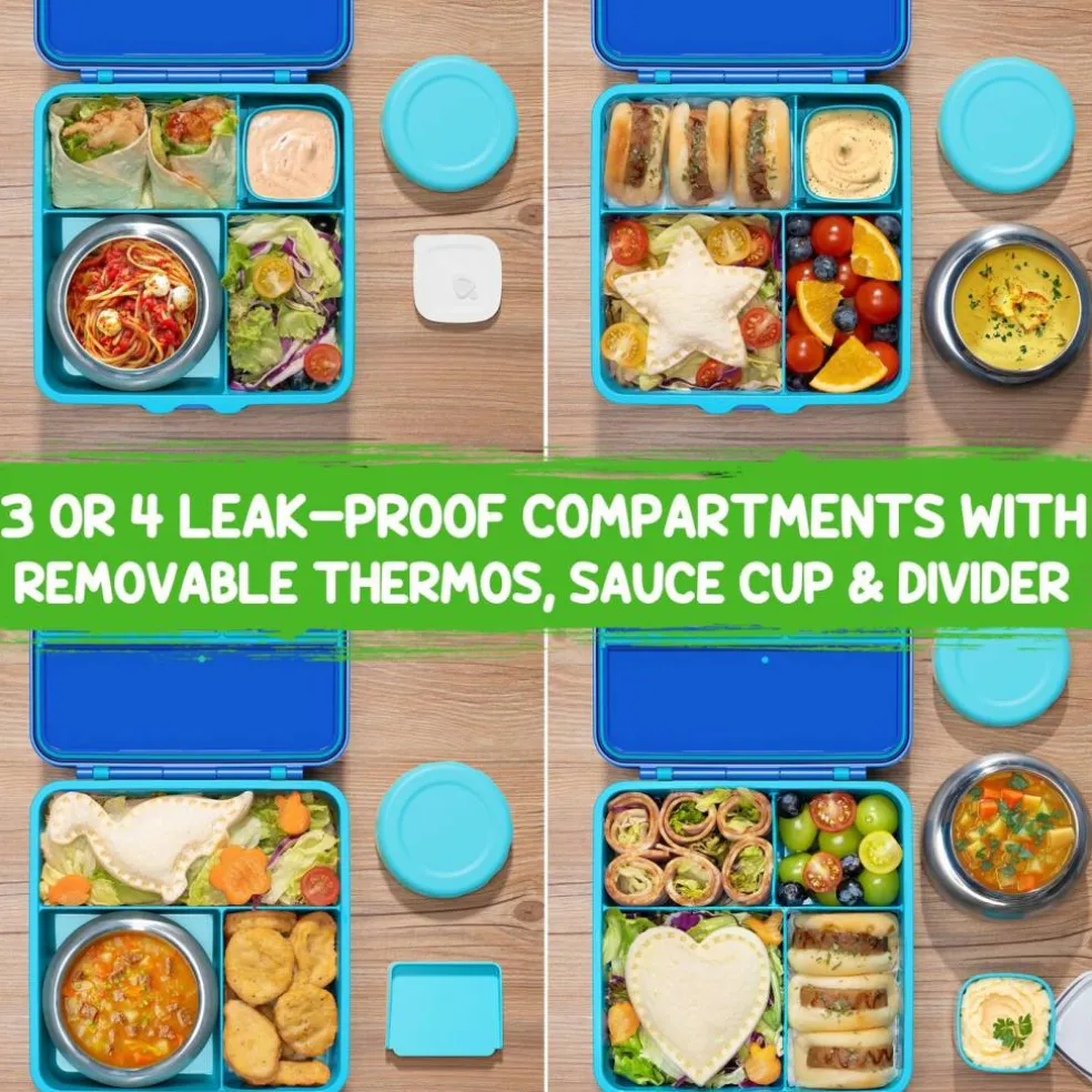 60oz Leakproof Bento Lunch Box for Kids with 8.5oz Thermo Food Jar