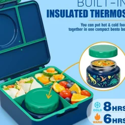 60oz Leakproof Bento Lunch Box for Kids with 8.5oz Thermo Food Jar