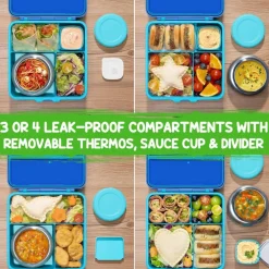 60oz Leakproof Bento Lunch Box for Kids with 8.5oz Thermo Food Jar