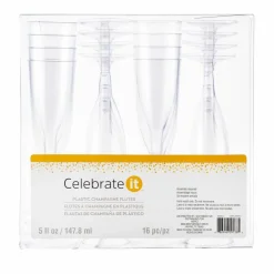5oz. Plastic Champagne Flutes by Celebrate It™, 16ct.