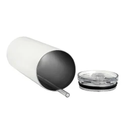 18.5oz. Skinny Sublimation Tumbler with Straw by Make Market®