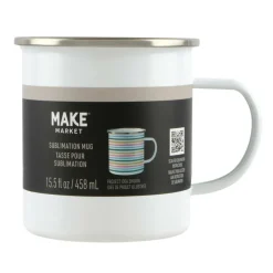 15.5oz. White Metal Sublimation Camping Mug by Make Market®