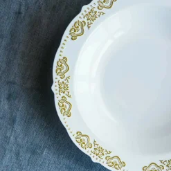 12 oz White Plastic Bowls Trim Wedding Banquets
