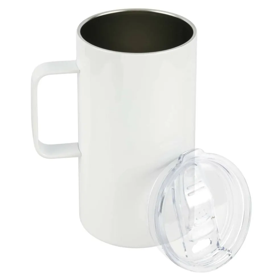 20oz. White Stainless Steel Sublimation Mug with Lid by Make Market®